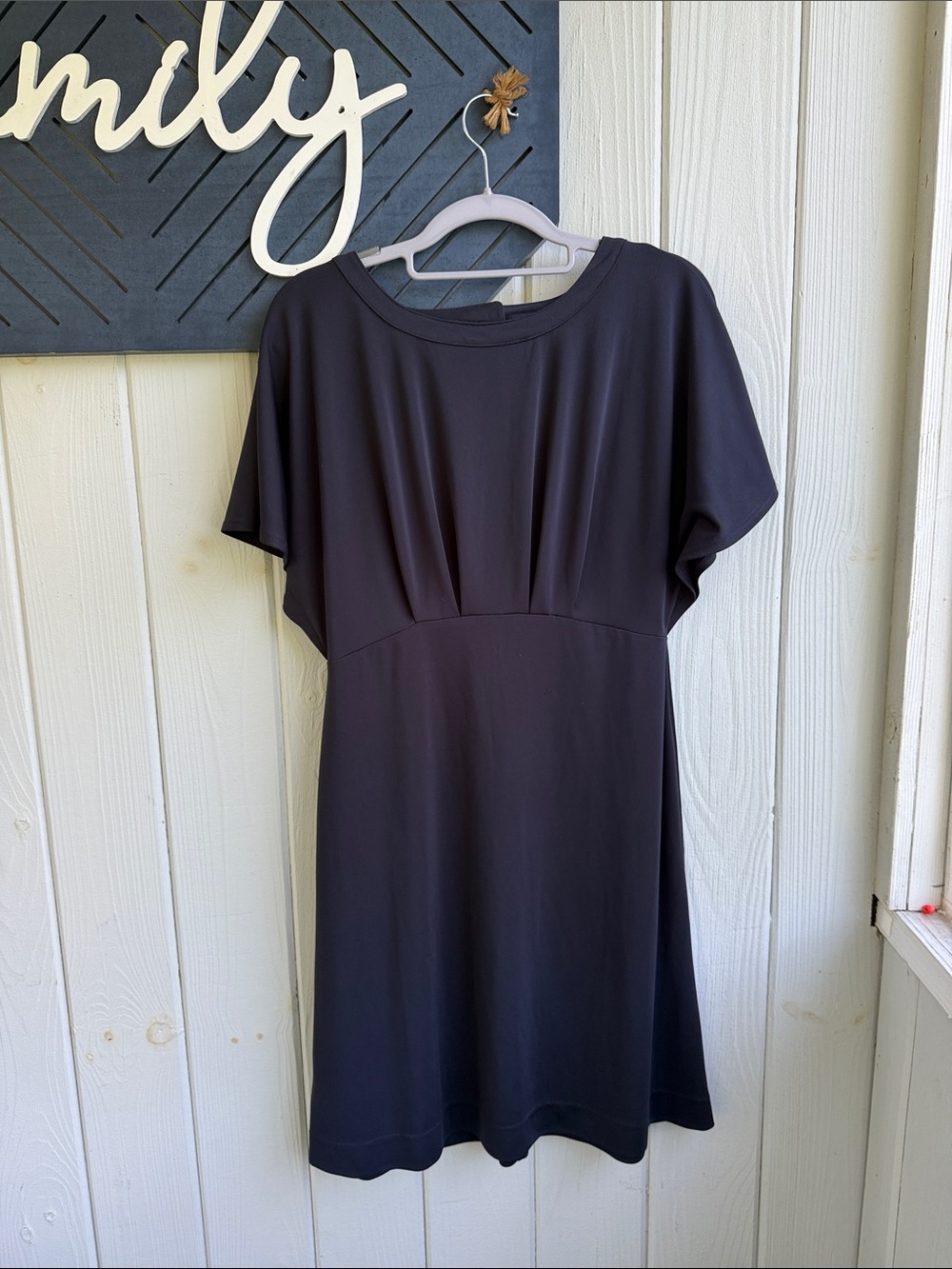 Ann Taylor Black Midi A-Line Dress